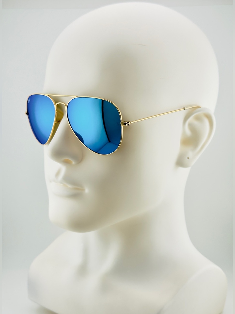 Ray-Ban Aviator Sunglasses RB3025 Gold Matte Frame with Blue Crystal Lens UNISEX